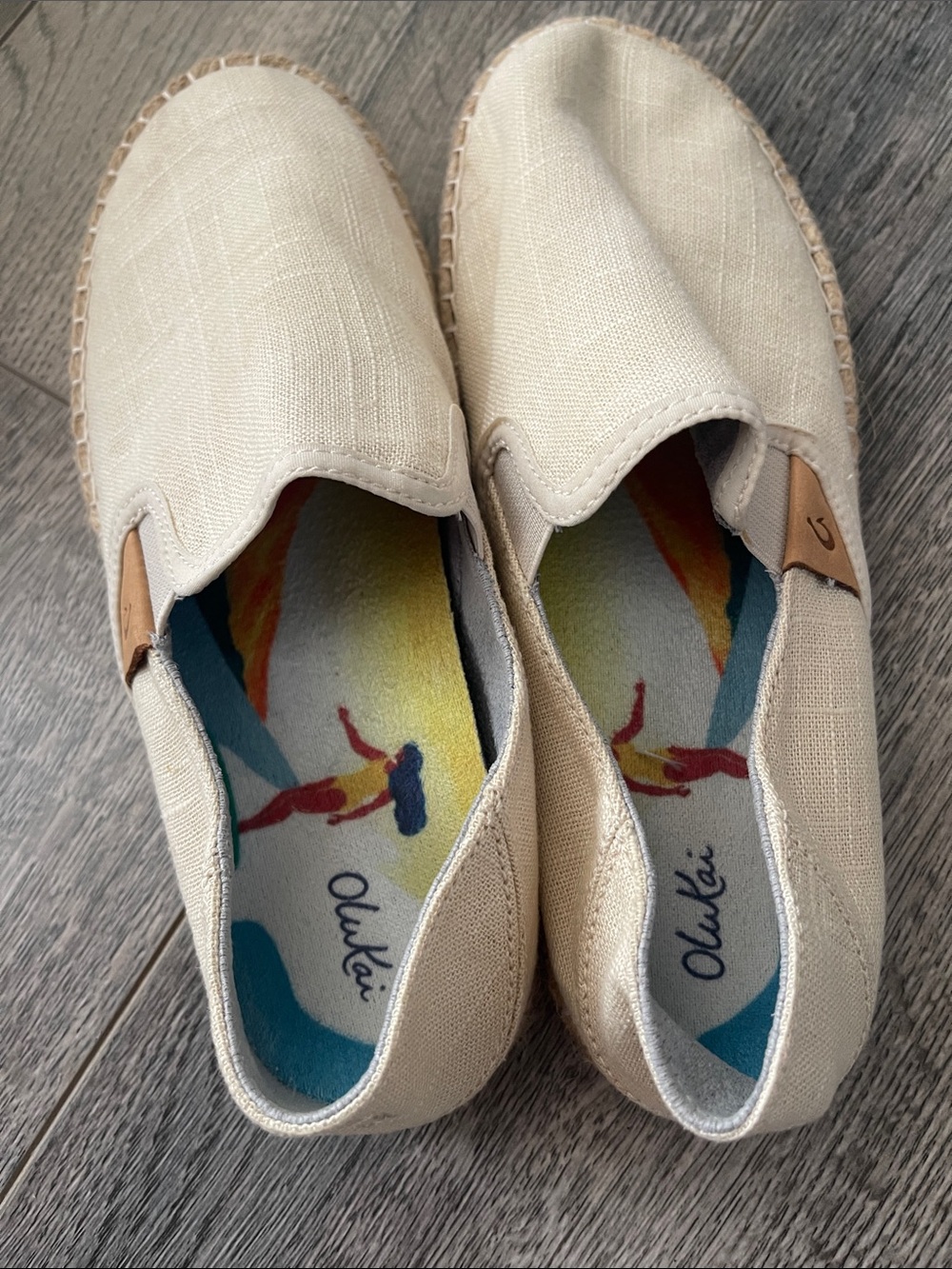 OluKai Women's Espadrille Slip-On in Natural Beige - Picture 7 of 8